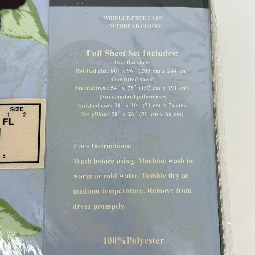 Liberty Collection Floral Magnolia Madison Full Sheet Set 4pc Percale 170 TC